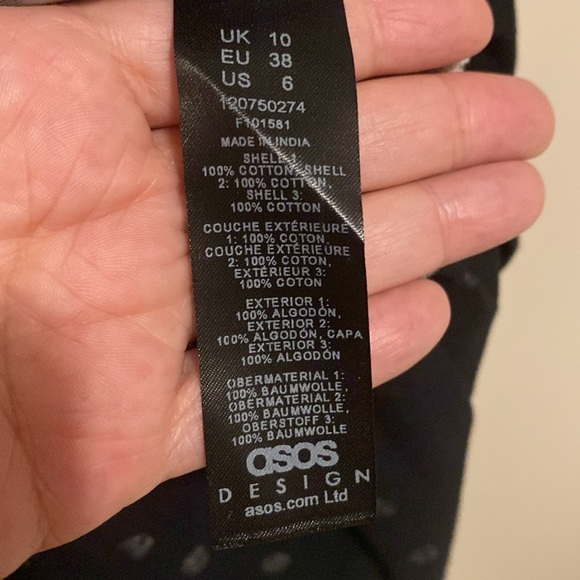 ASOS Design cotton & corduroy dress. NWT. Size 6. V neck. Babydoll design. - Picture 7 of 7